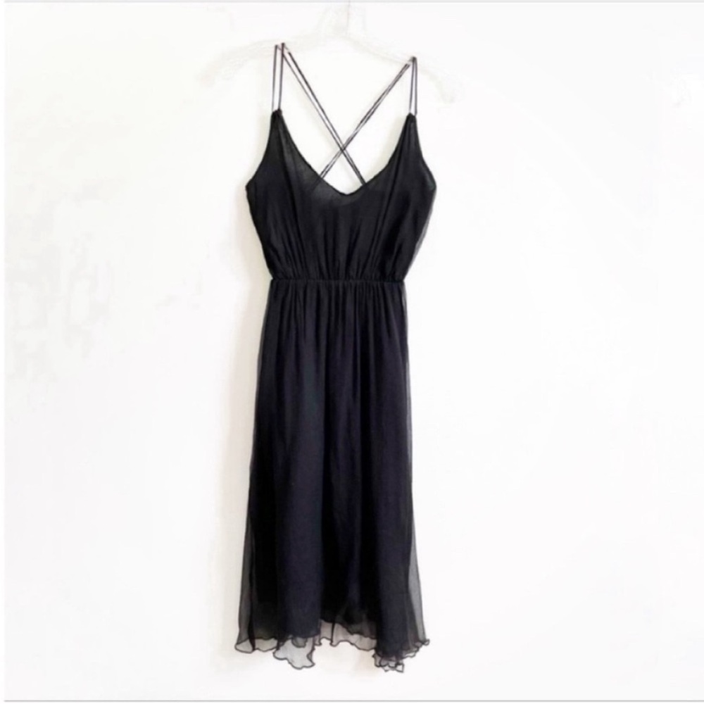 Ayres mıdı dress black beach cover up strappy lightweight sheer